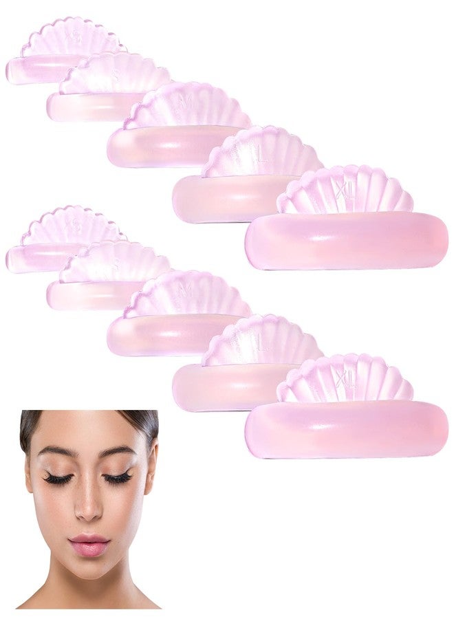 ValueBargain 10Pcs Lash Lift Flat Shields, Self-Sticky Soft Silicone Lash Lift Pads for Eyelash Perm Lamination C Curl Lightweight No Glue (5 Sizes) - Image 1